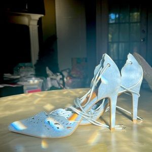 Christian Siriano Light Blue Suede Heels